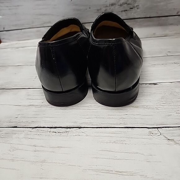 Stacy Adams Mens Leather Kiltie Tassel Dress Shoes Sz 11M Black Slip On - Picture 3 of 11